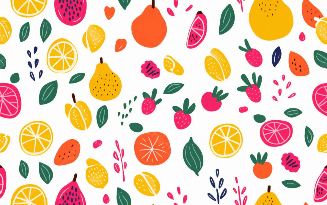 Textura Frutas Coloridas para Fundo