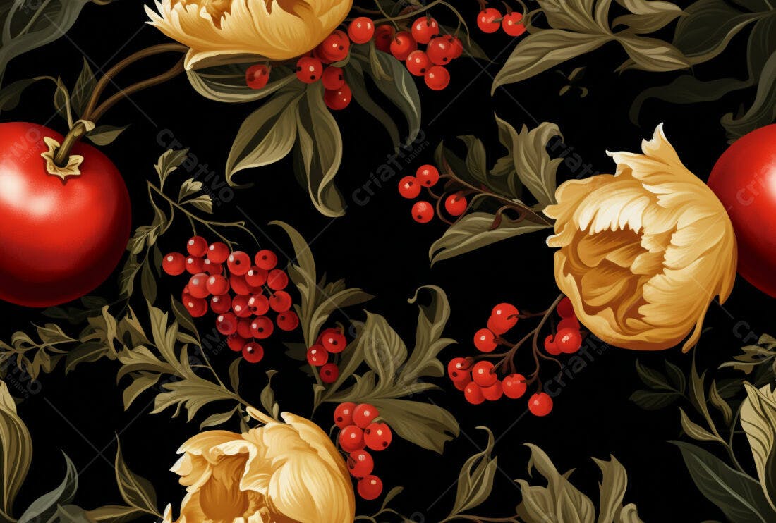 Textura Floral Romântica para Papel de Parede