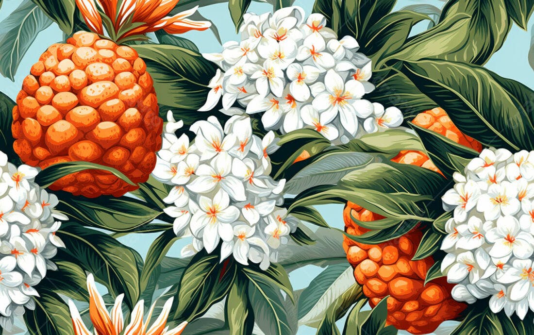 Textura floral tropical para papel de parede