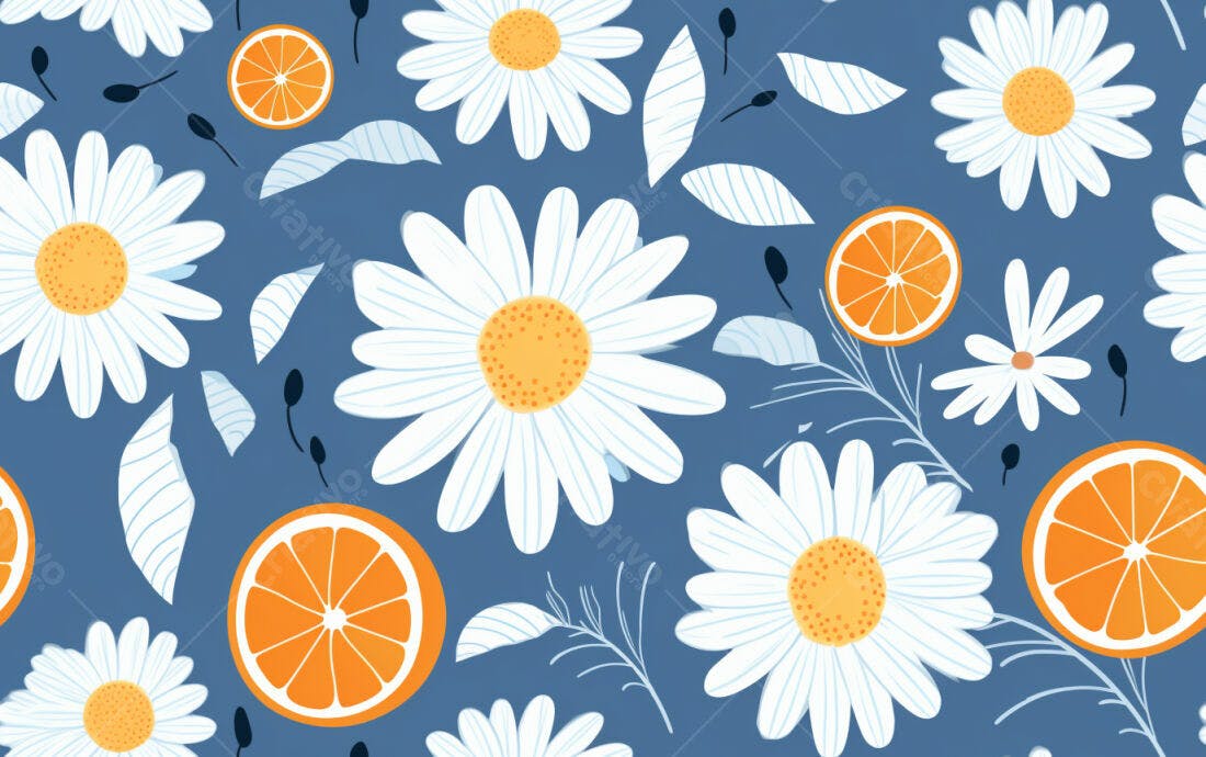 Textura floral margaridas laranjas para fundo