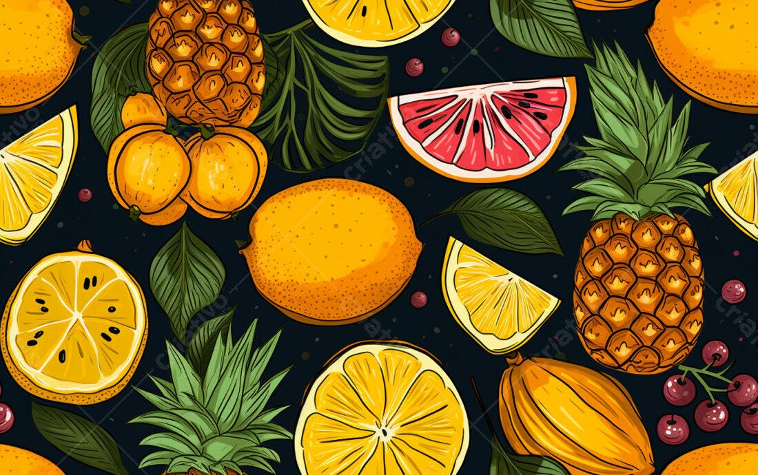 Textura Frutas Tropicais para Fundo