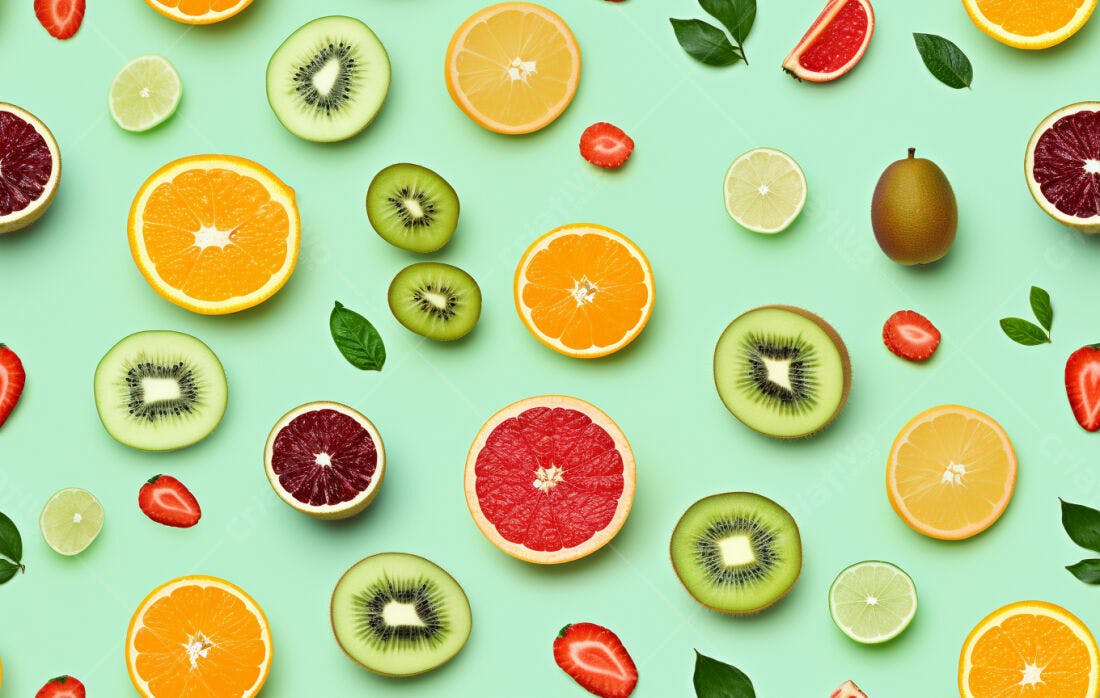 Textura frutas tropicais vibrantes para fundo