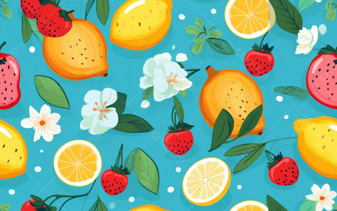 Textura Frutas Verão para Fundo