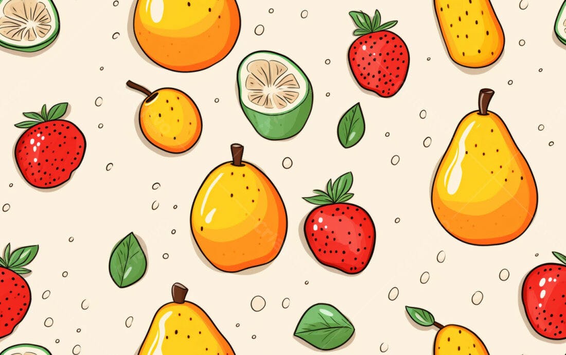 Textura Frutas Coloridas para Fundo