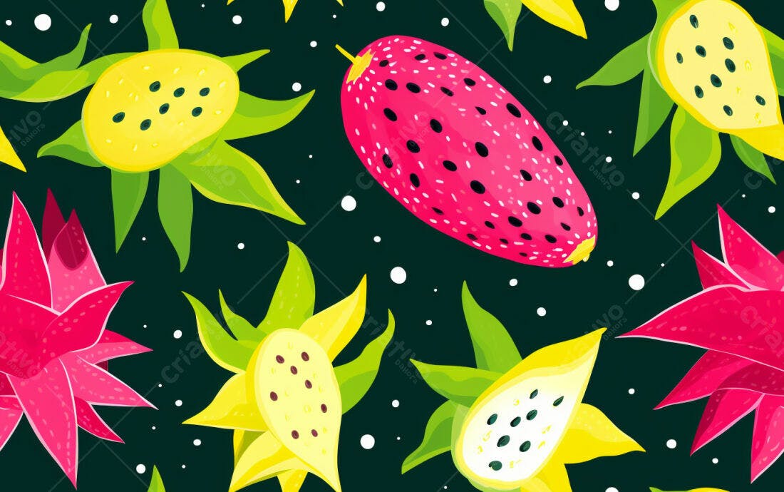 Textura Frutas Dragão Tropical para Fundo