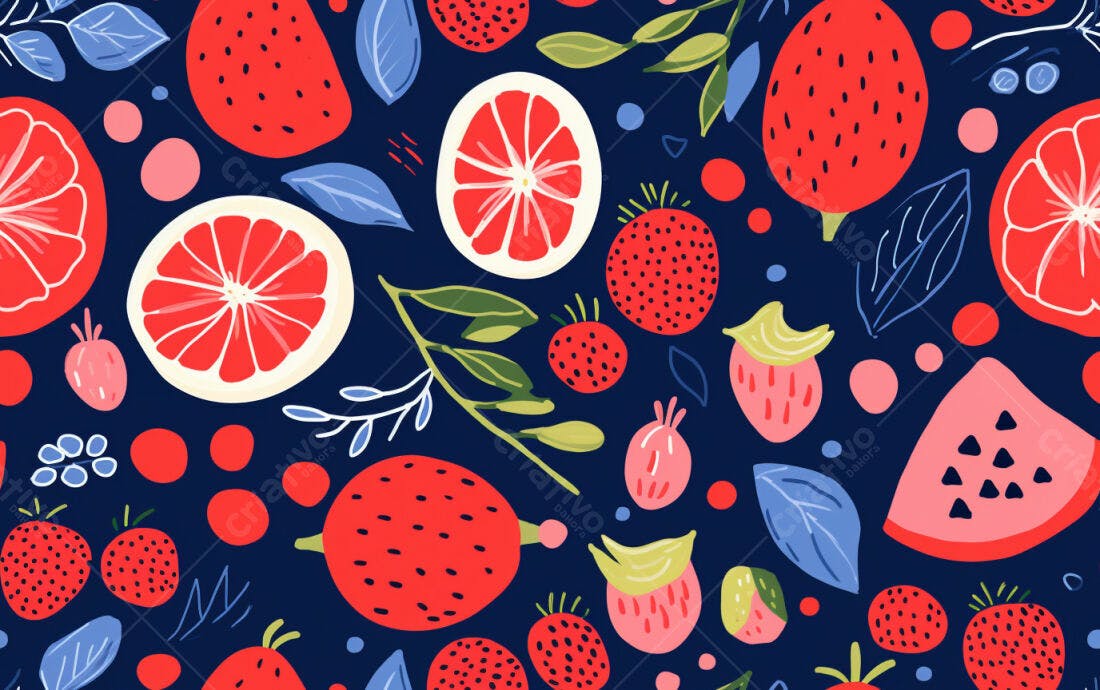 Textura Frutas Vermelhas e Rosa para Fundo