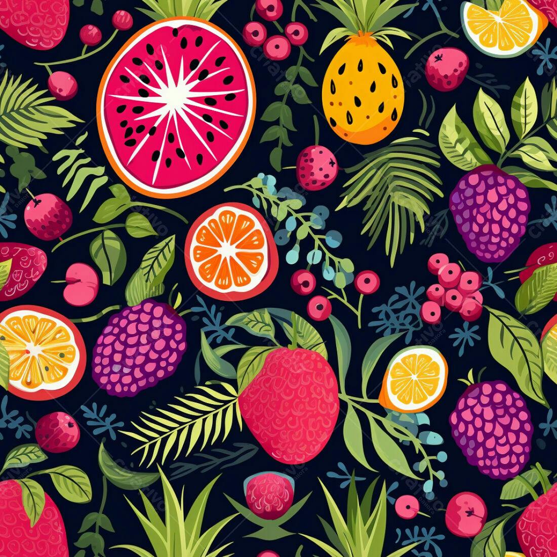Textura Frutas Tropicais para Fundo