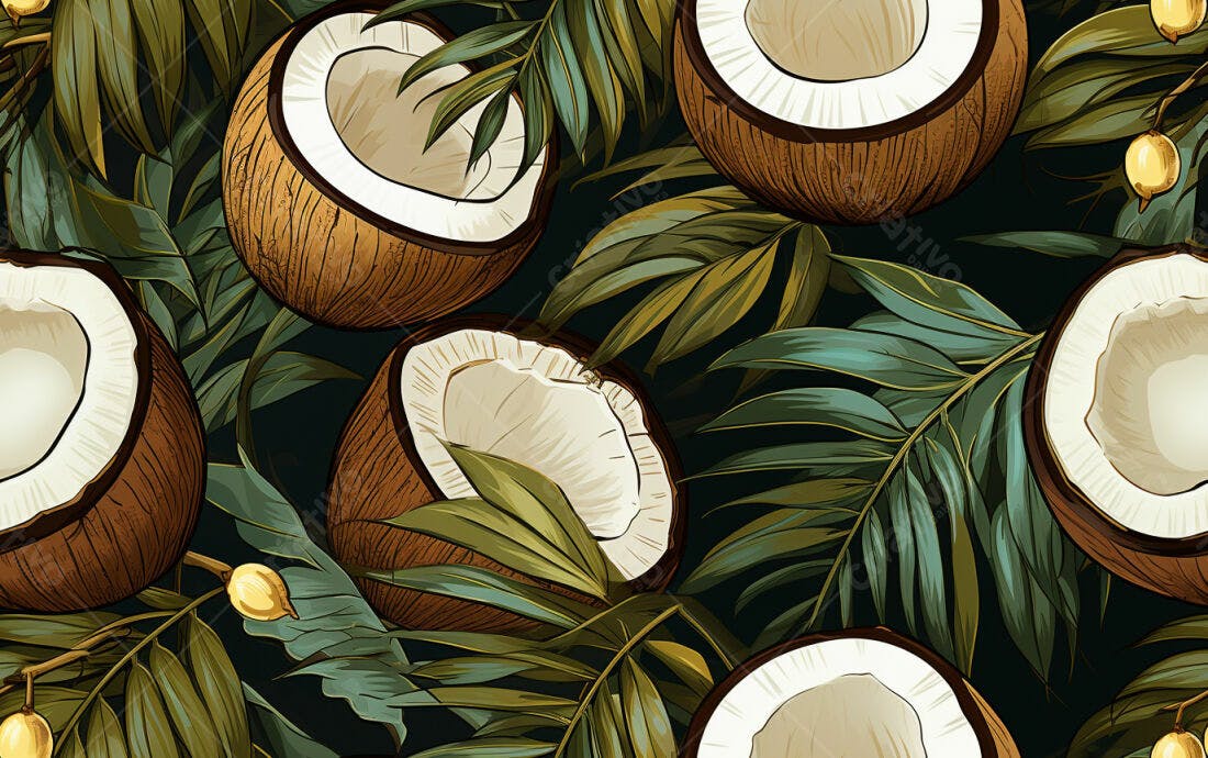 Textura Coco Tropical para Fundo