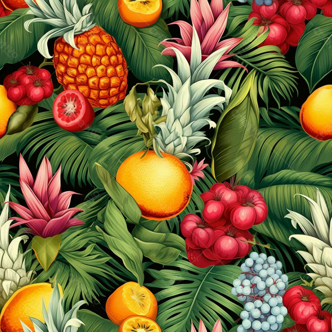 Textura Frutas Tropicais para Fundo