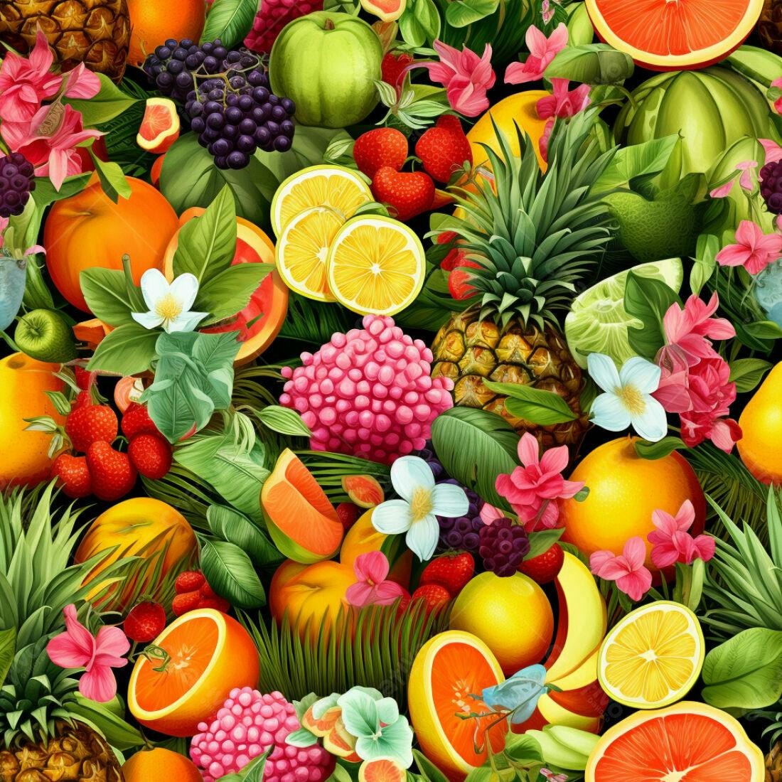 Textura Frutas Tropicais para Fundo