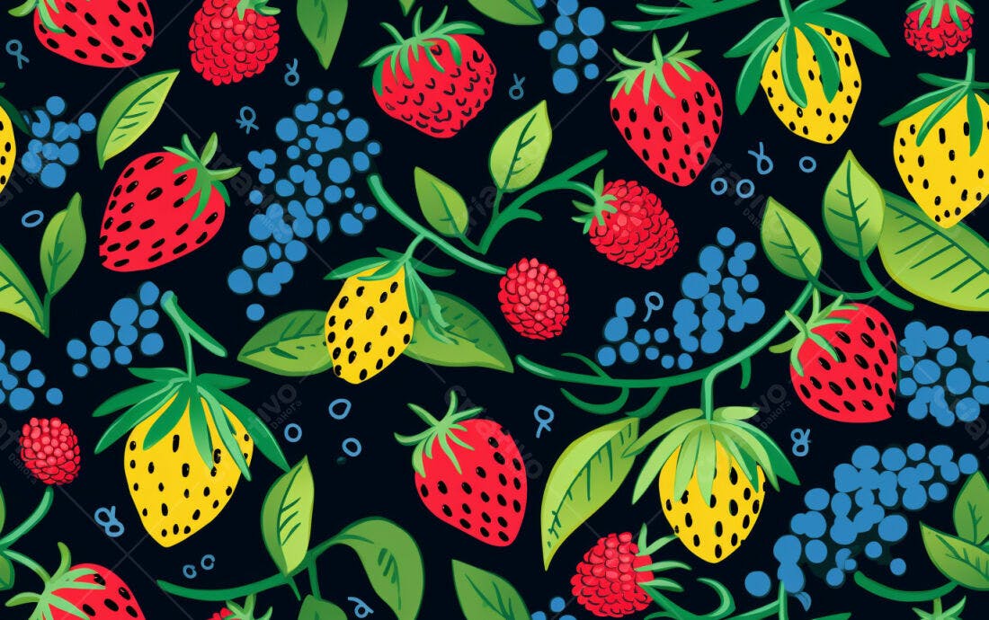 Textura Frutas Vermelhas e Amarelas para Fundo