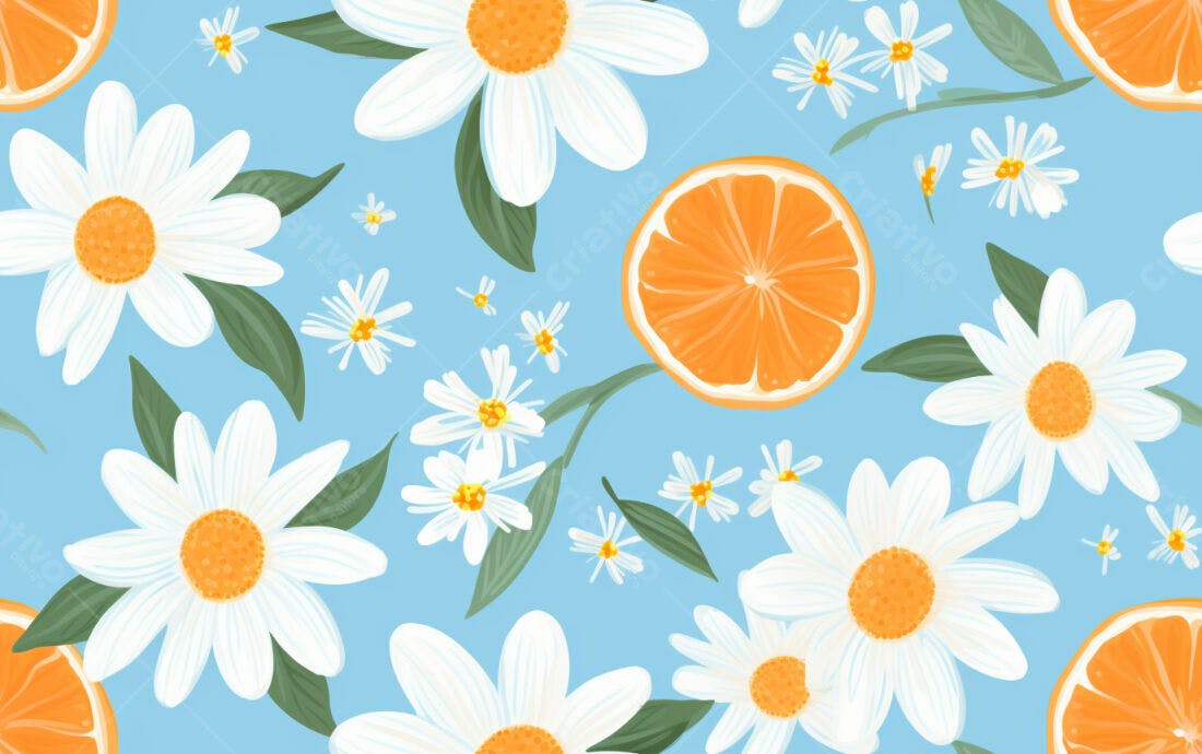 Textura floral margaridas laranjas para fundo