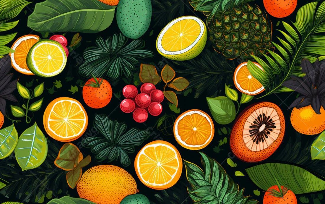 Textura Frutas Tropicais para Fundo