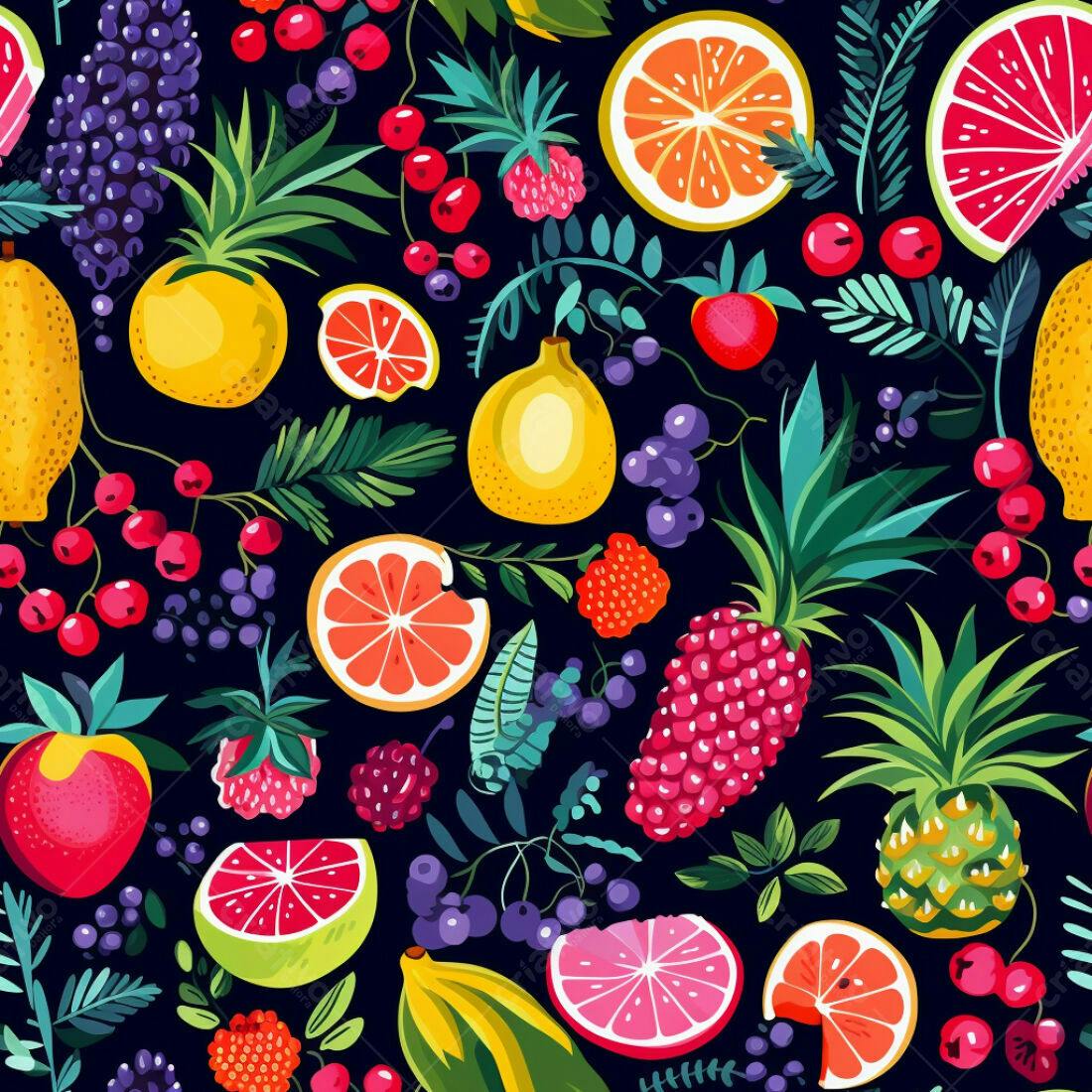 Textura Frutas Tropicais Coloridas para Fundo