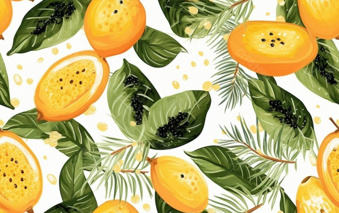 Textura Frutas Tropicais para Papel de Parede