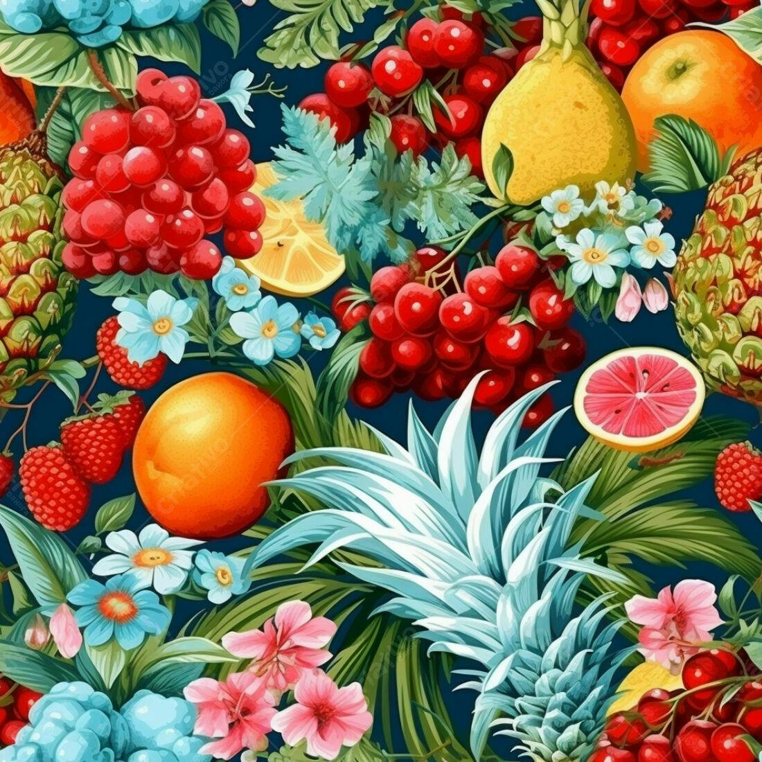 Textura Frutas Tropicais para Papel de Parede