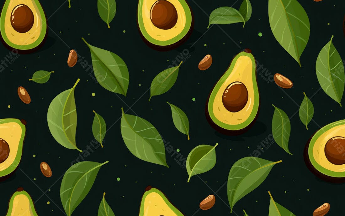 Textura Abacate e Folhas para Fundo