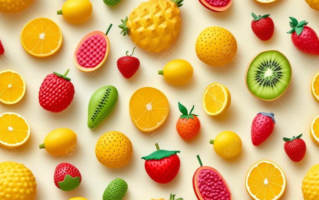 Textura Frutas Coloridas para Fundo