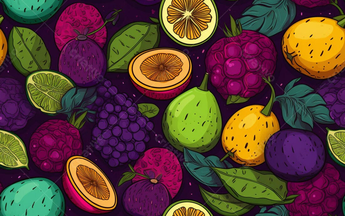 Textura Frutas Tropicais para Fundo