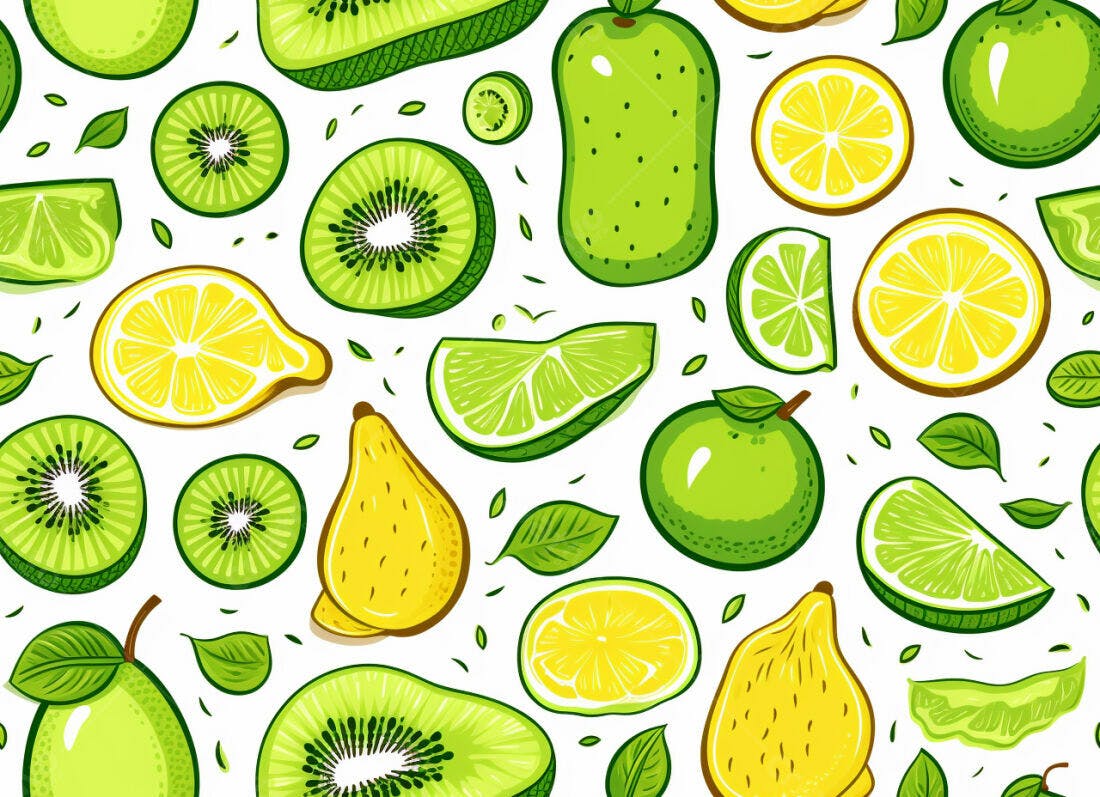 Textura Frutas Cítricas e Kiwi para Fundo