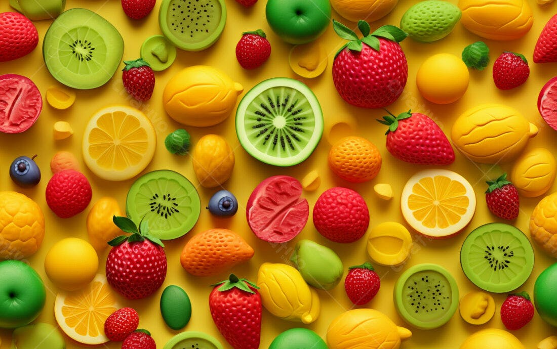 Textura Frutas Coloridas para Fundo Vibrantes