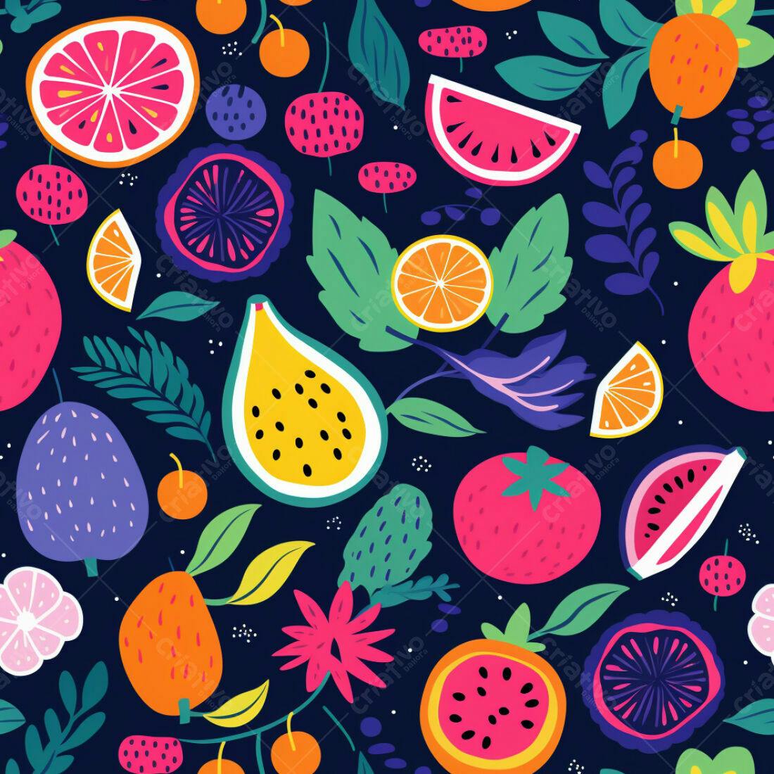 Textura Frutas Tropicais Coloridas para Fundo