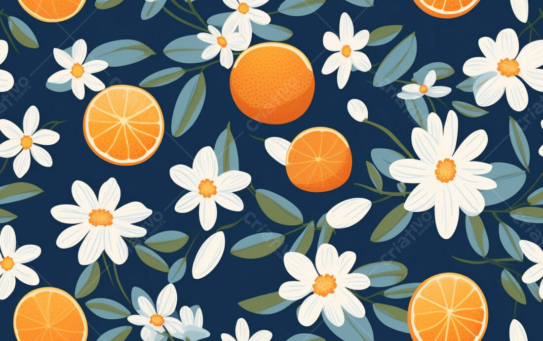 Textura floral laranja e branca para fundo