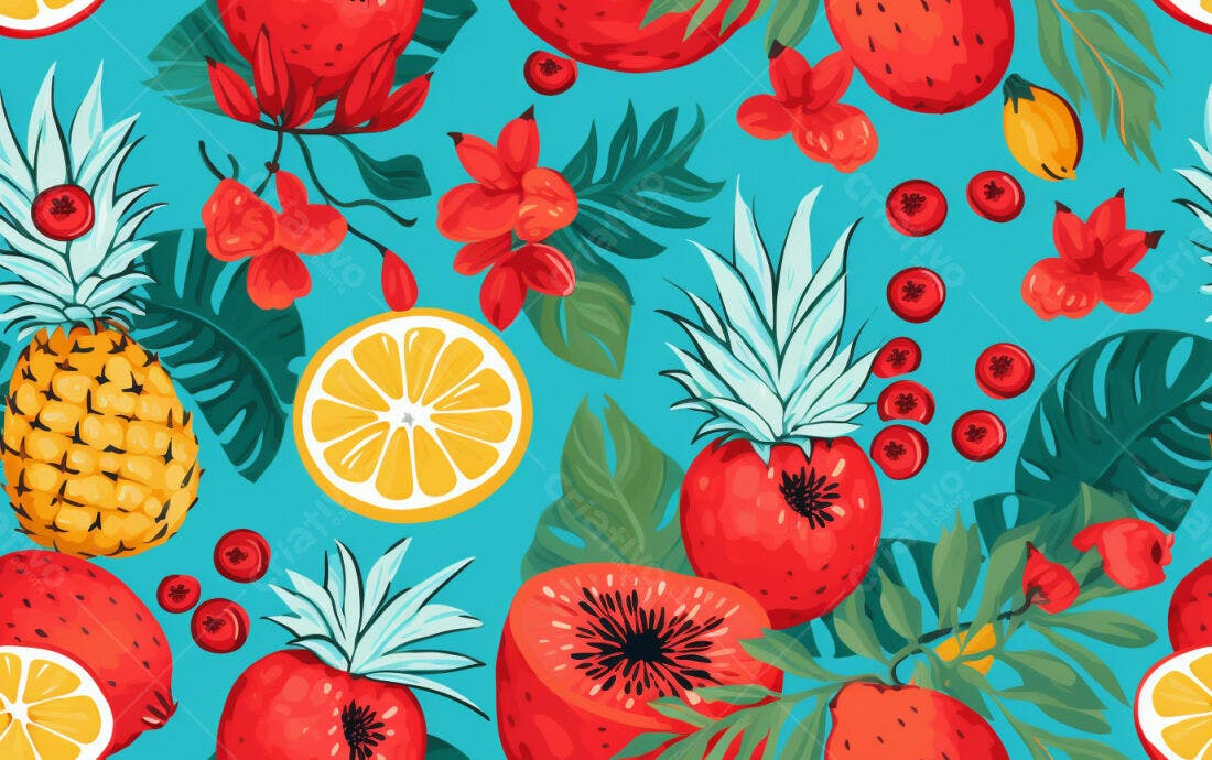 Textura Frutas Tropicais para Fundo