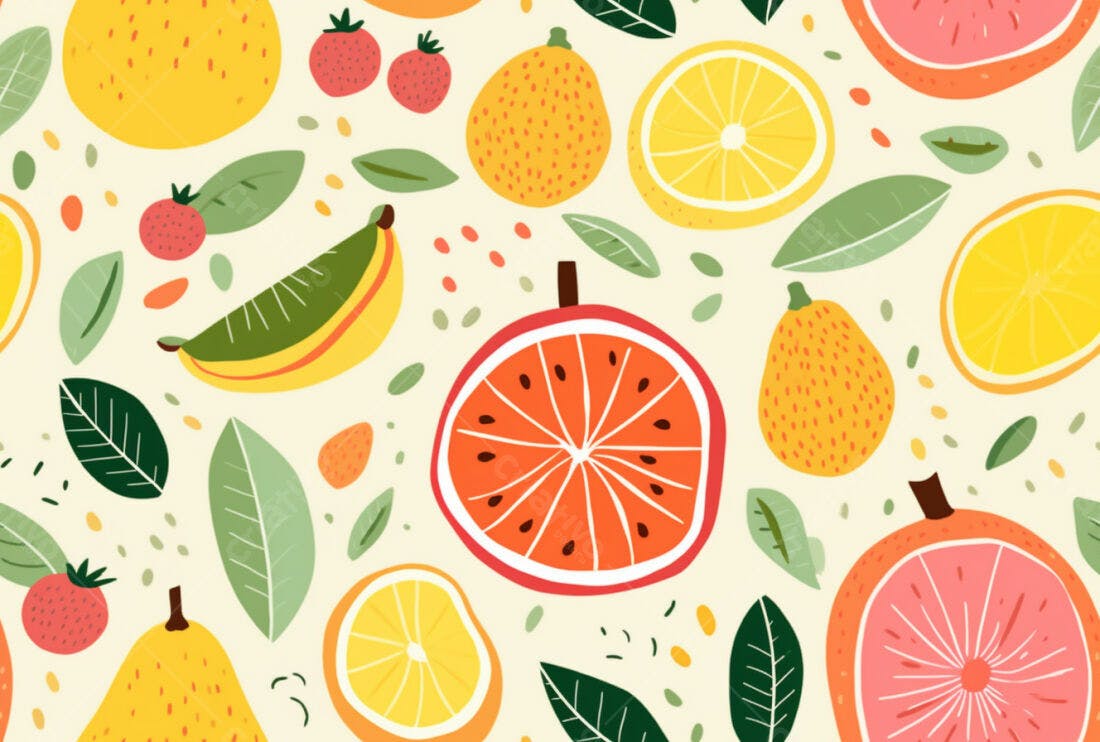 Textura frutas tropicais para fundo alegre