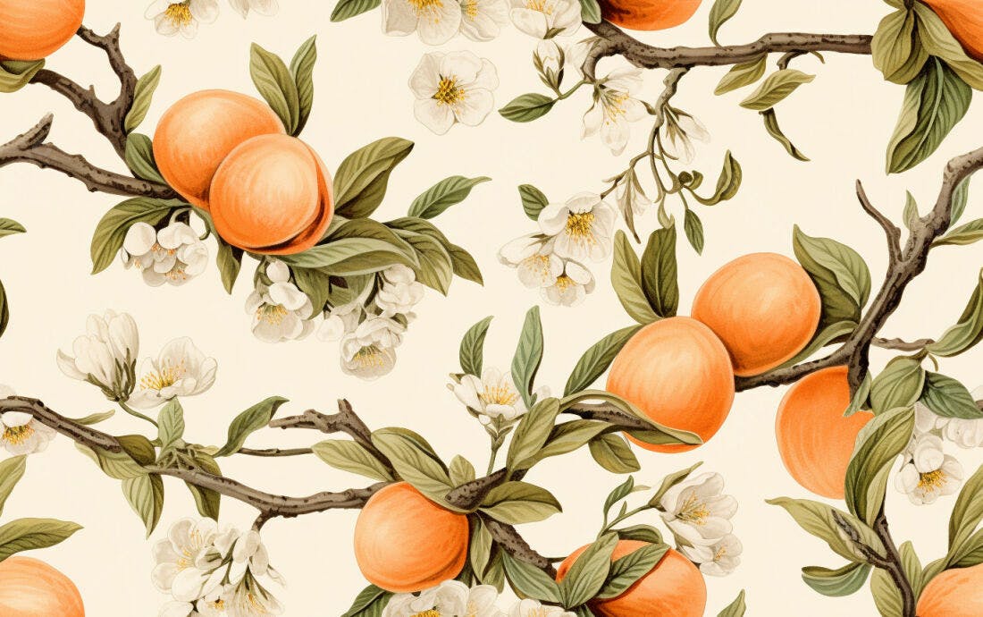 Textura pêssego floral para papel de parede