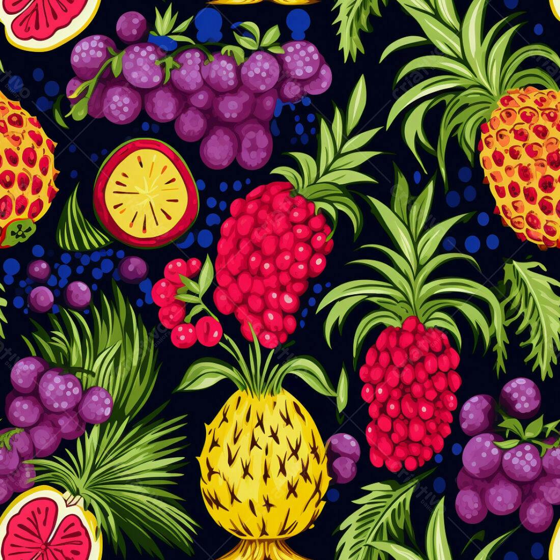 Textura Frutas Tropicais para Papel de Parede
