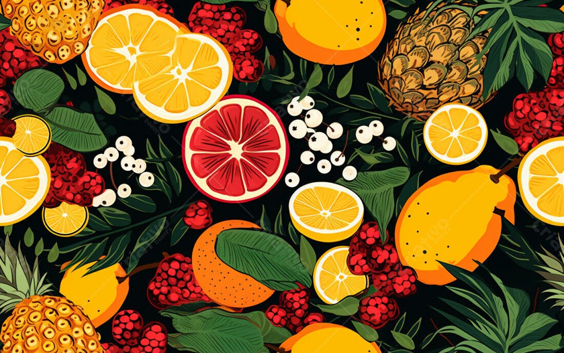 Textura Frutas Tropicais para Fundo