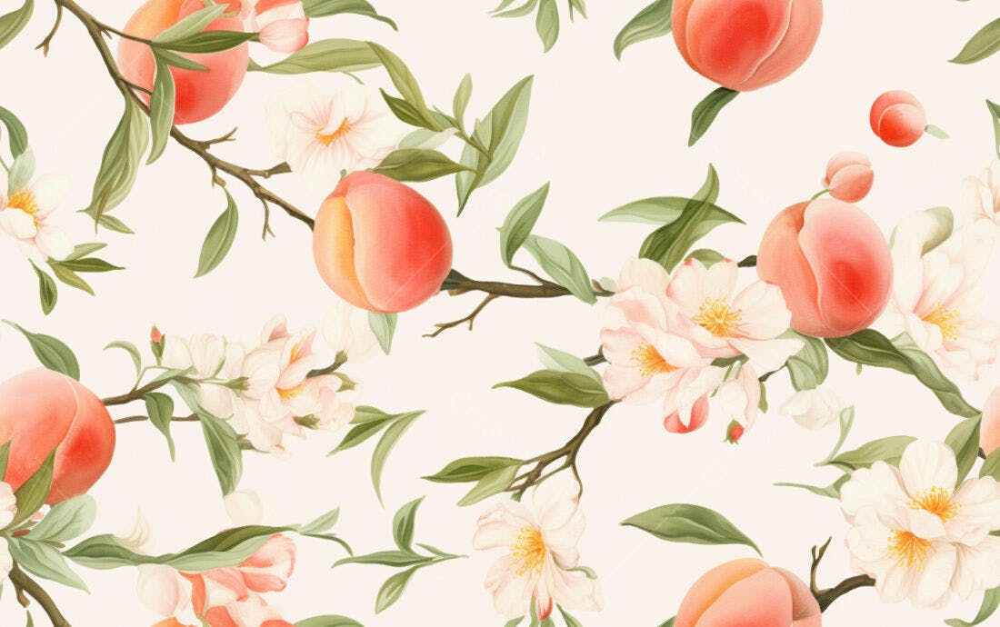 Textura pêssego e flores para papel de parede