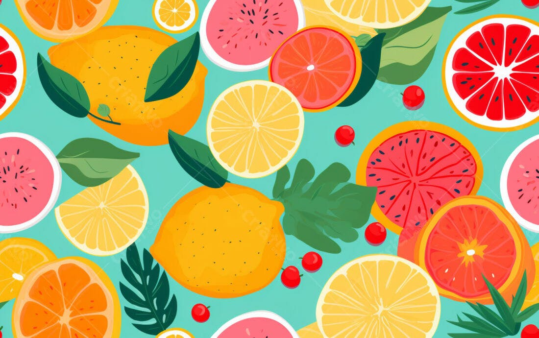 Textura frutas tropicais vibrantes para fundo