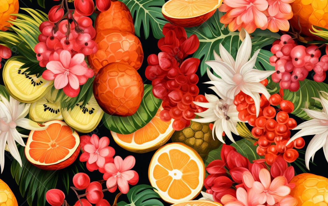 Textura Frutas Tropicais para Fundo