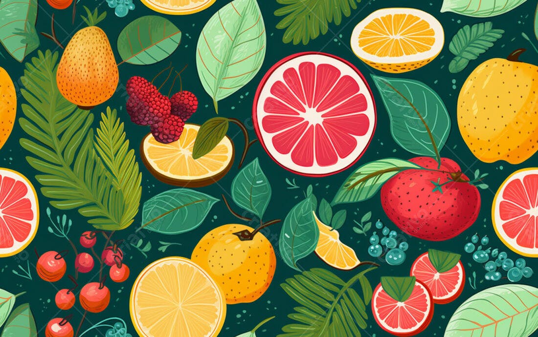 Textura Frutas Tropicais para Fundo