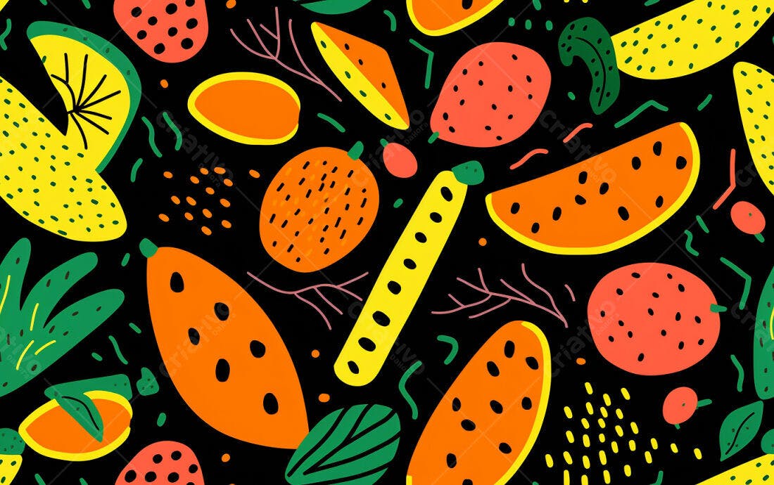 Textura Frutas Tropicais Coloridas para Fundo