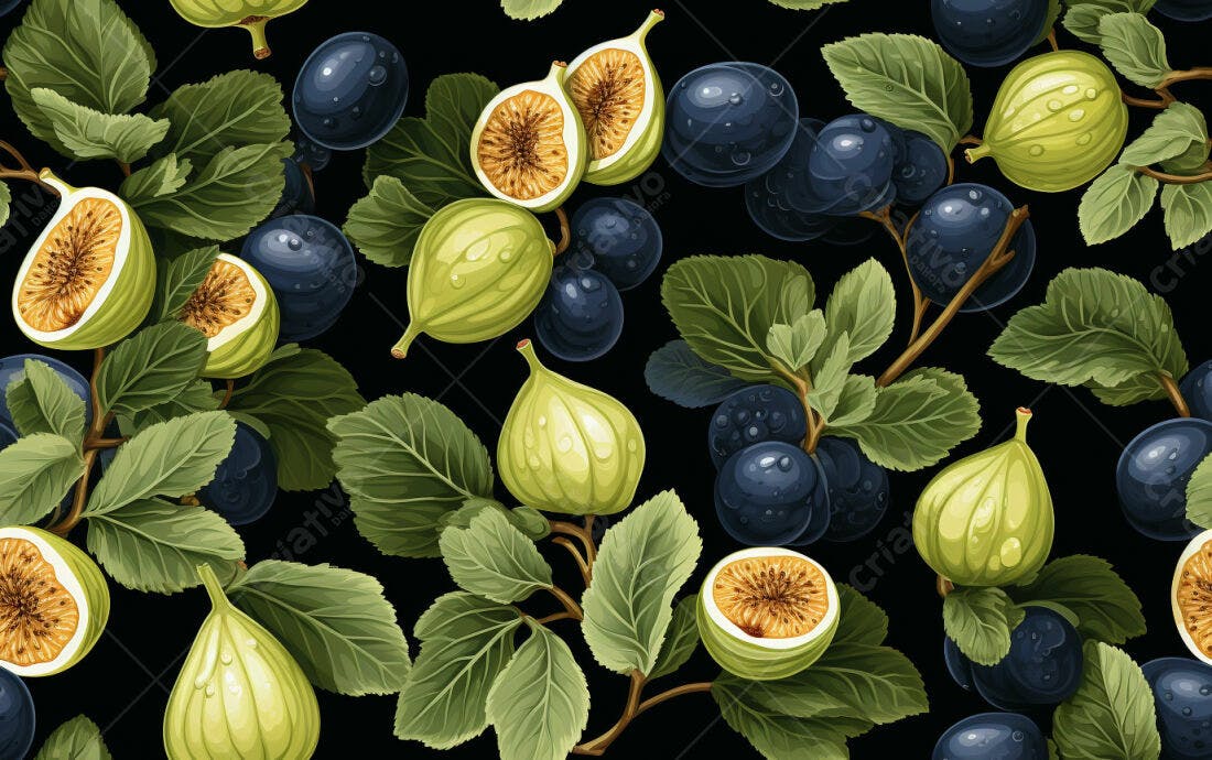 Textura Frutas Figos e Ameixas para Fundo