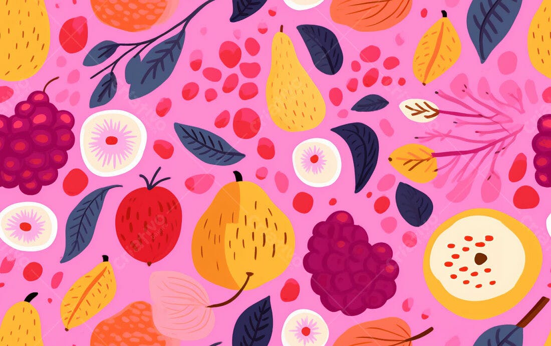 Textura Frutas Coloridas para Fundo Moderno