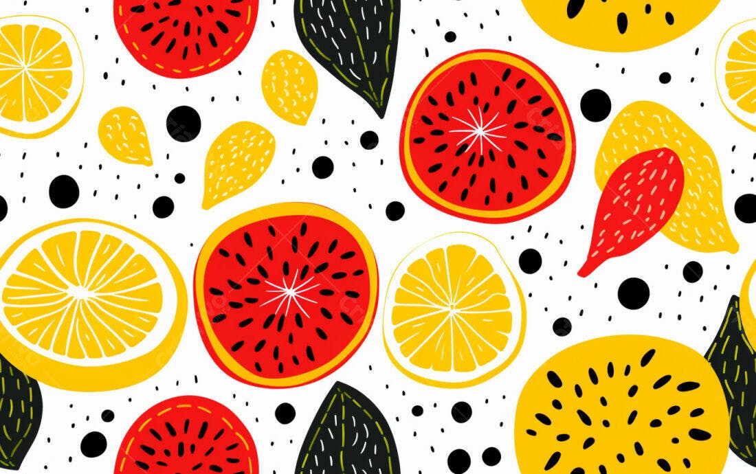 Textura frutas tropicais vibrantes para fundo