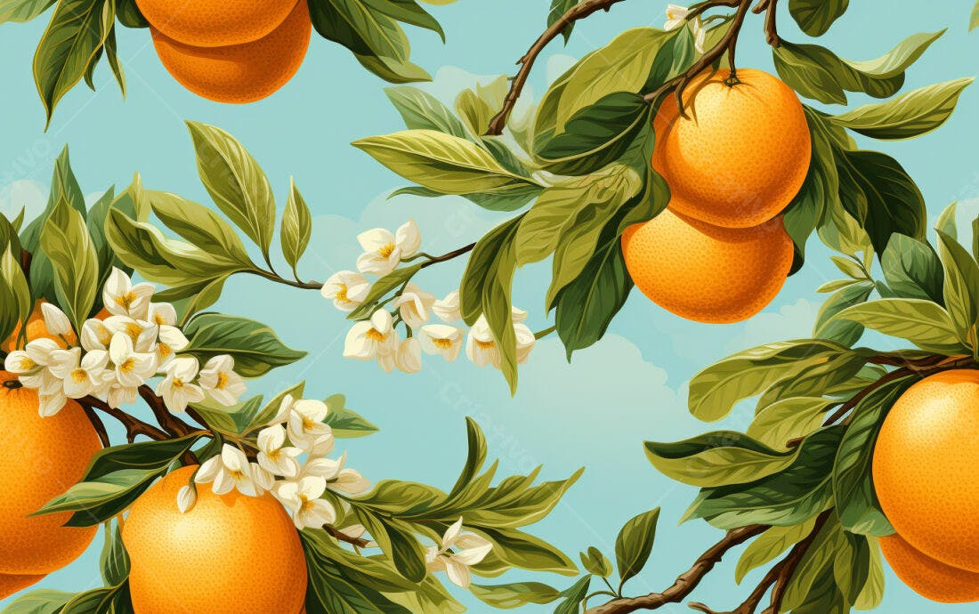 Textura Frutas Cítricas para Papel de Parede