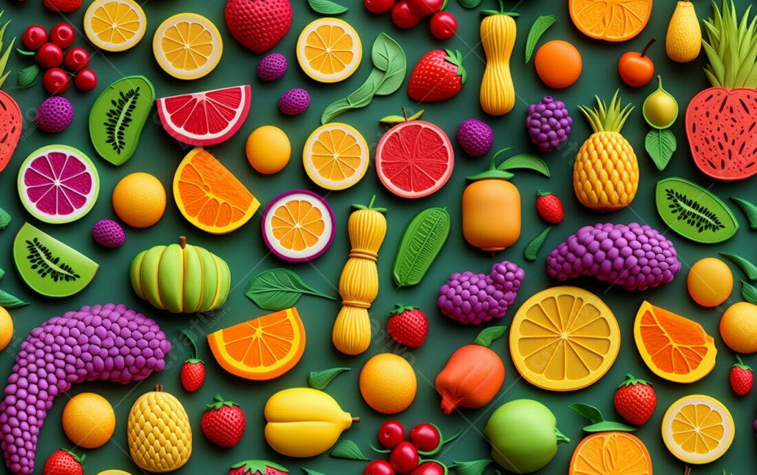 Textura Frutas Coloridas para Fundo