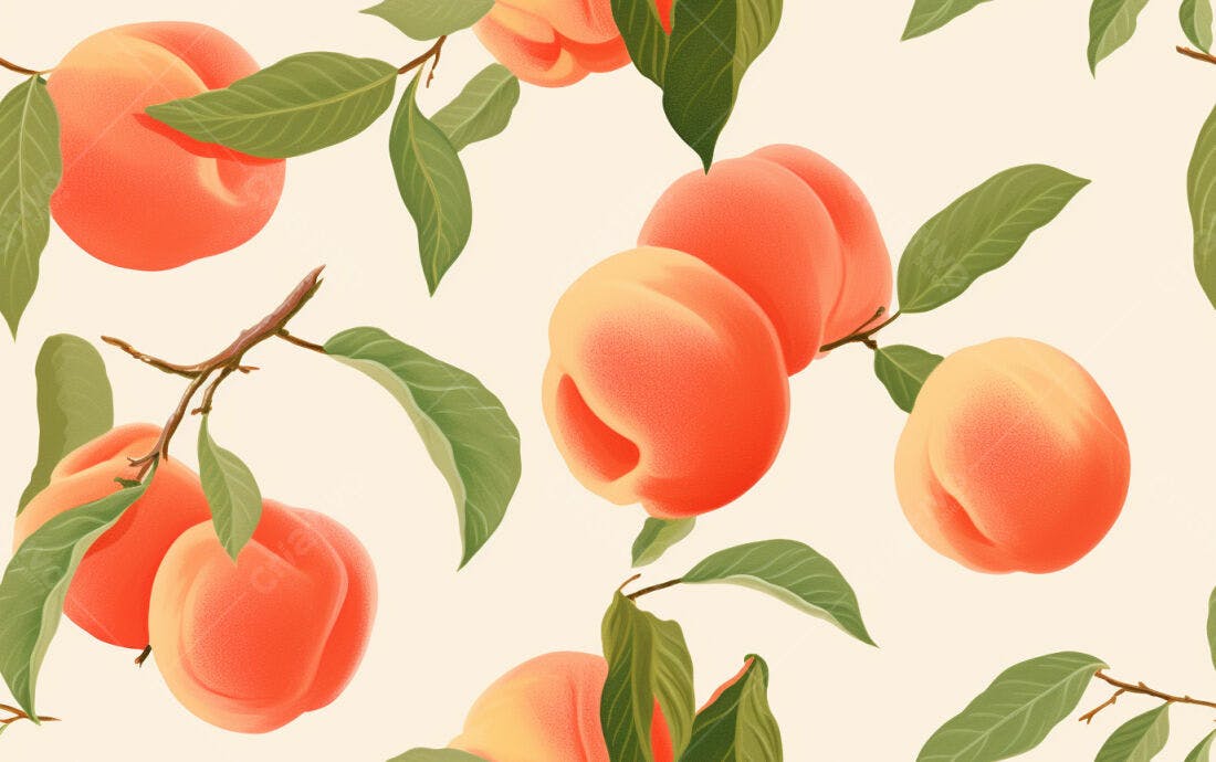 Textura pêssego e folhas para papel de parede