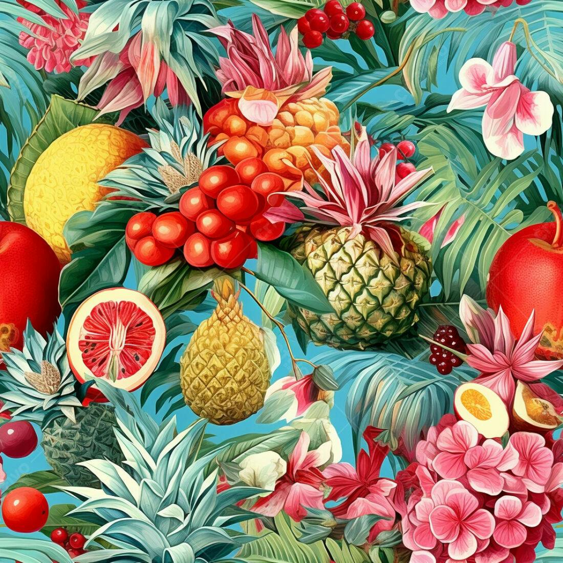 Textura Frutas Tropicais para Fundo