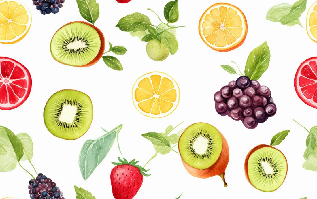 Textura Frutas Coloridas para Papel de Parede
