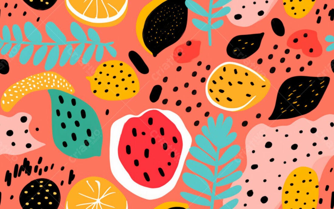 Textura Frutas Tropicais para Fundo Moderno