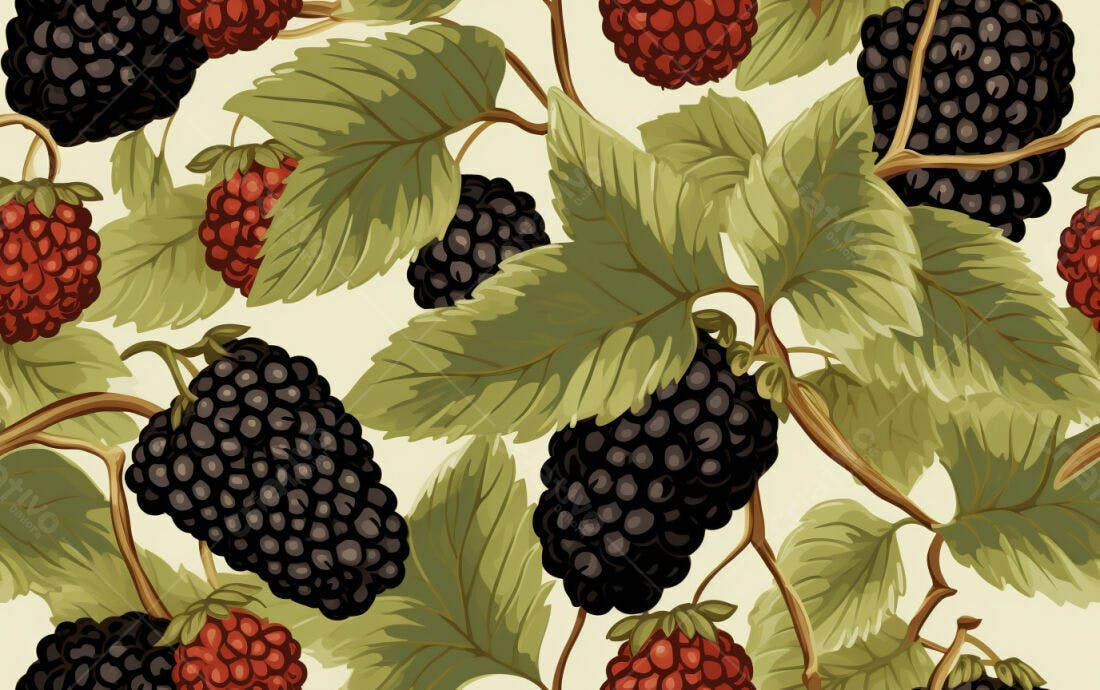Textura Frutas Silvestres para Papel de Parede