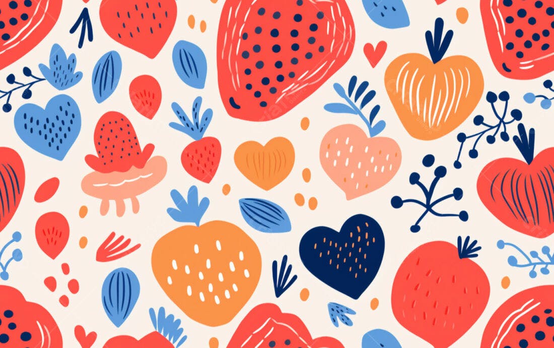 Textura Frutas e Folhas para Fundo