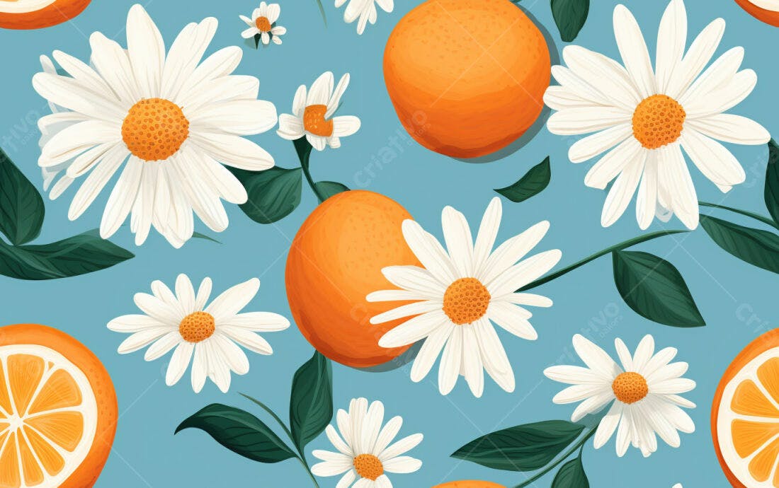 Textura floral margaridas laranjas para fundo