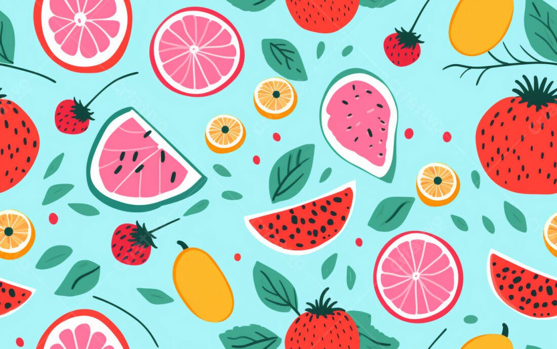 Textura Frutas Verão para Fundo
